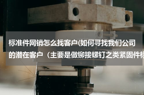 标准件网销怎么找客户(如何寻找我们公司的潜在客户（主要是做铆接螺钉之类紧固件标准件的主要是华中地区）)