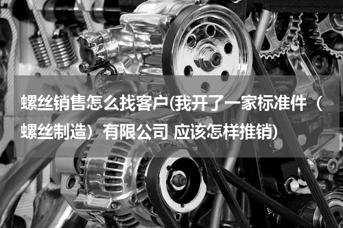螺丝销售怎么找客户(我开了一家标准件（螺丝制造）有限公司 应该怎样推销)