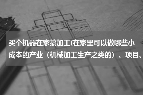 买个机器在家搞加工(在家里可以做哪些小成本的产业（机械加工生产之类的）、项目、或者生意呢？本人家在农村，地域比较宽阔。)